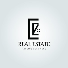 Real estate logo design template. Vector illustration