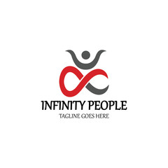 Infinity people logo design template. Vector illustration