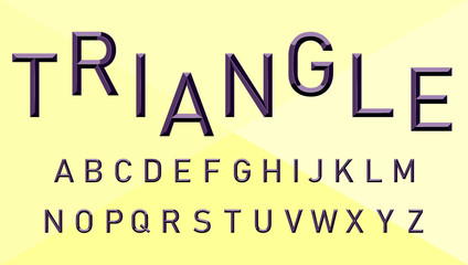 Chiseled Alphabet Vector Font. Type letters. Chiseled block letters on the yellow background.