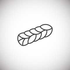 Cheese related icon on background for graphic and web design. Simple illustration. Internet concept symbol for website button or mobile app.