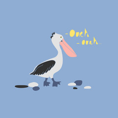 Pelican vector hand drawn illustration