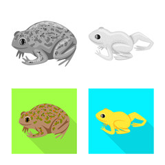 Vector illustration of wildlife and bog sign. Collection of wildlife and reptile stock symbol for web.