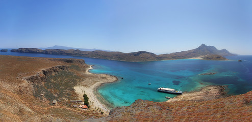 beautiful lazure bay and  tropical beach at Gramvousa island, Crete, Greece