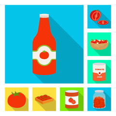 Isolated object of vegetable and delicious logo. Set of vegetable and natural stock vector illustration.