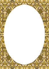 White Frame With Golden Decorated Rounded Borders