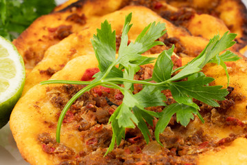 Lahmacun turkish pizza  traditional food 