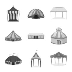 Isolated object of outdoor and architecture icon. Set of outdoor and shelter stock vector illustration.