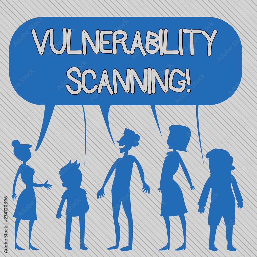 Poster text sign showing vulnerability scanning. business photo showcasing check of the potential points of
