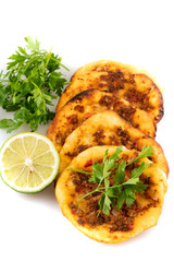 Lahmacun turkish pizza  traditional food 