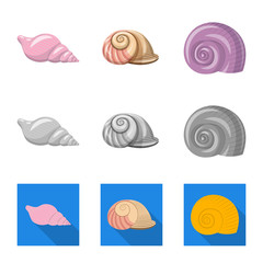 Vector illustration of animal and decoration icon. Set of animal and ocean stock symbol for web.