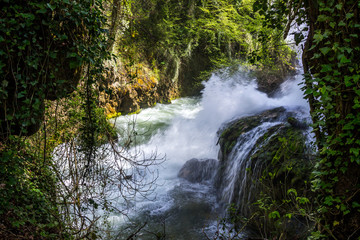 swift river in the forest in Umbria in Italy