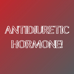 Conceptual hand writing showing Antidiuretic Hormone. Concept meaning peptide molecule that is release by the pituitary gland Solid Colors of Red and Gray, Creating Lighter Shade in the Center