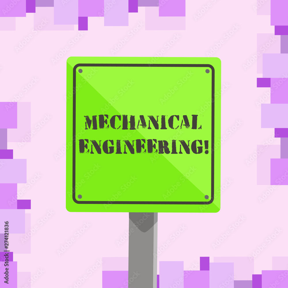 Poster conceptual hand writing showing mechanical engineering. concept meaning concerned with industrial ap