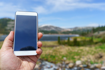 phone in mountains