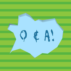 Conceptual hand writing showing Q And A. Concept meaning defined as questions being asked and answers Pale Blue Speech Bubble in Irregular Cut 3D Style Backdrop