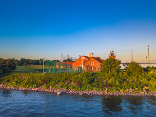 Obraz premium Aerial view of Vente Cape in Lithuania, bird ringing place
