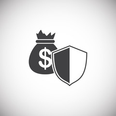 Money security related icon on background for graphic and web design. Simple illustration. Internet concept symbol for website button or mobile app.
