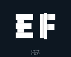 Letter E and F template logo design