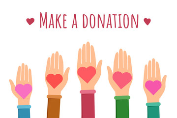 Make a donation flat banner template