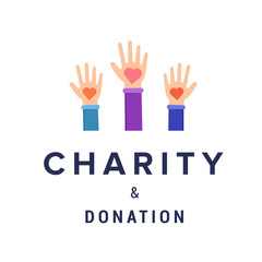 Charity and donation vector banner template