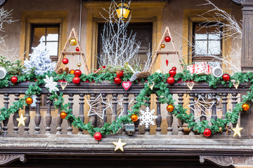 Colorful decorations on the Christmas market in Strasbourg