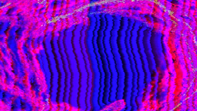 Unique datamosh error psychedelic vibrant neon particles. 