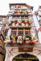 Colorful decorations on the Christmas market in Strasbourg