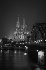 Cologne cathedral at night. 