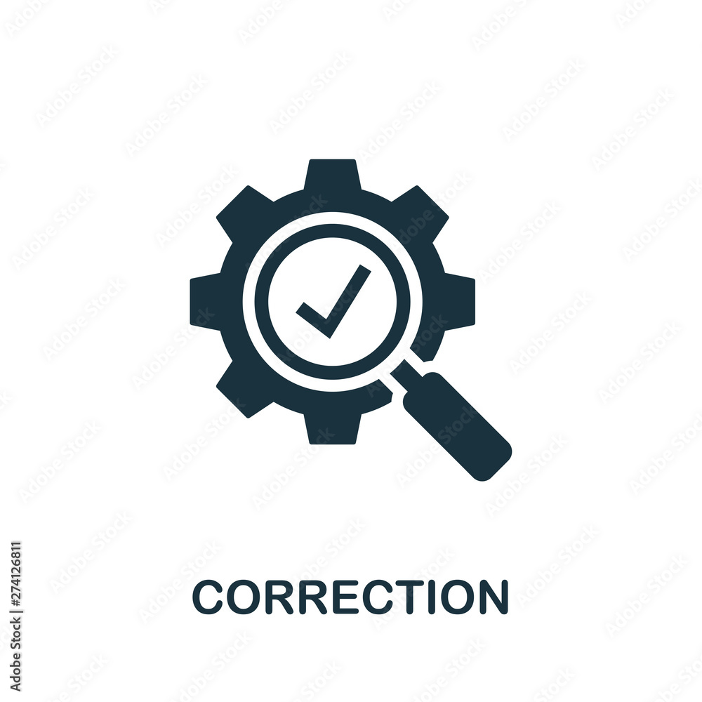 Poster correction vector icon symbol. creative sign from quality control icons collection. filled flat corr