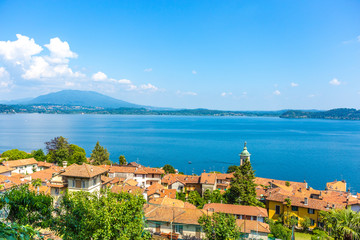 Belgirate along the lakeside of lake Maggiore, Italy.