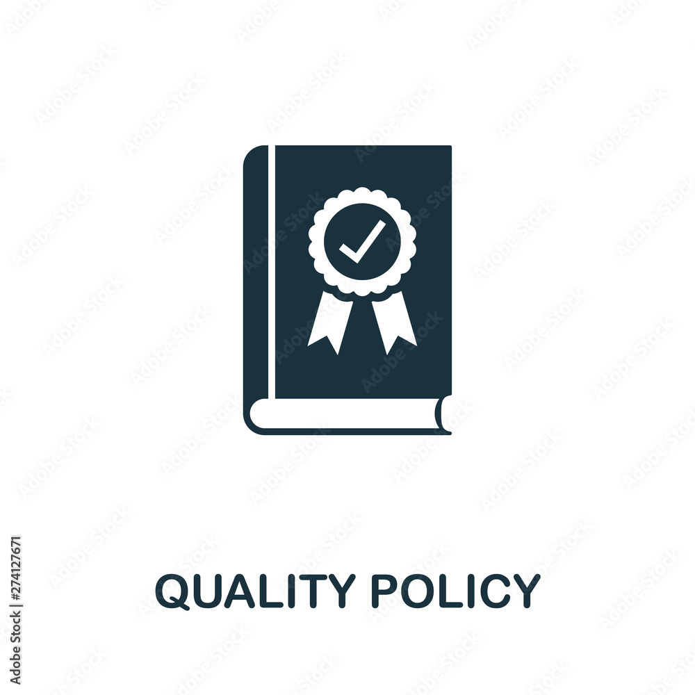 Poster quality policy vector icon symbol. creative sign from quality control icons collection. filled flat 