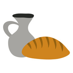 jar canteen pot with bread