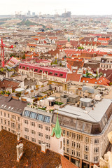Fototapeta premium Vienna city panorama view from St. Stephan's cathedral Austria