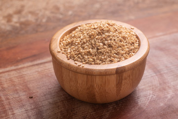 White Sesame in a wooden bowl