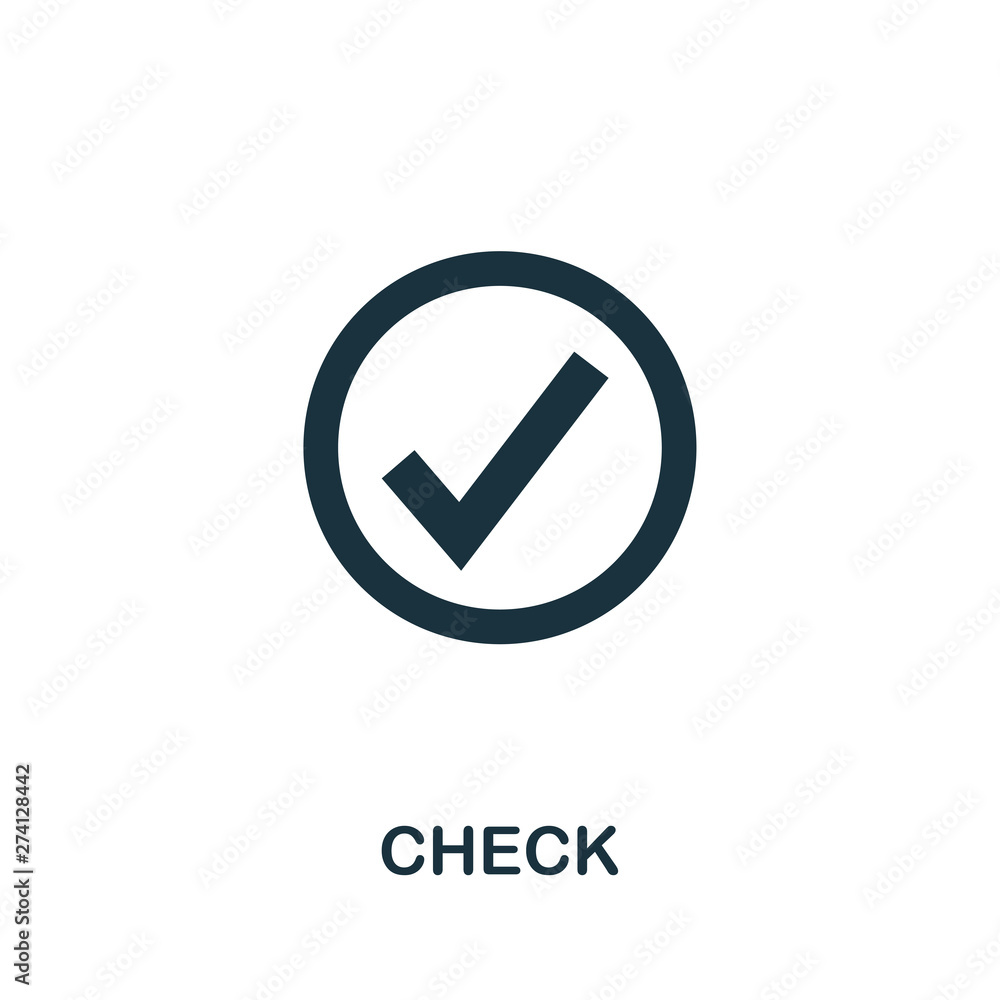 Poster check vector icon symbol. creative sign from quality control icons collection. filled flat check ico