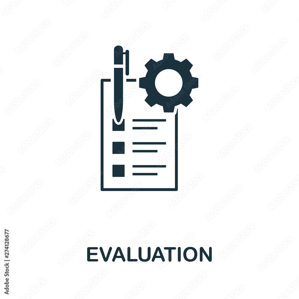 Poster evaluation vector icon symbol. creative sign from quality control icons collection. filled flat eval