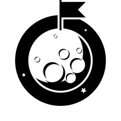 Moon vector illustration isolated on white background