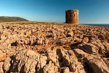 Torre e costa di Cala Domestica, Sardegna, Italia