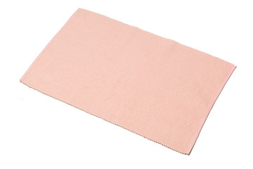 pink cotton placemat isolated on white background.
