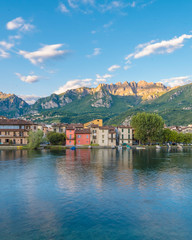 Fototapeta na wymiar Pescarenico on Adda river next to Lecco city on Lake Como
