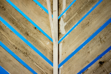 wooden sunshades on the beach