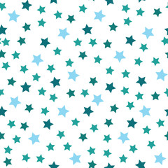 Star seamless pattern. White and black retro background. Chaotic elements. Abstract geometric shape texture. Effect of sky. Design template for wallpaper,wrapping, textile. Vector Illustration.