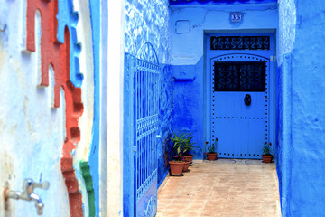 Chefchaouen, a city with blue painted houses. A city with narrow, beautiful, blue streets.