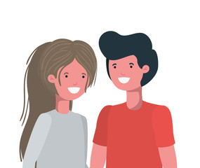Obraz premium young couple in white background avatar character