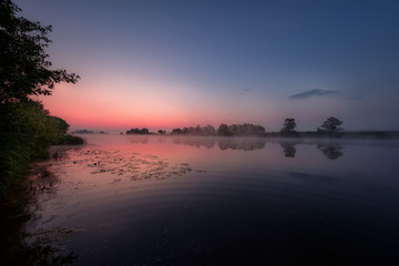 Fototapeta na wymiar Half an Hour Before Dawn - Night Dubna river