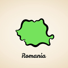 Romania - Outline Map
