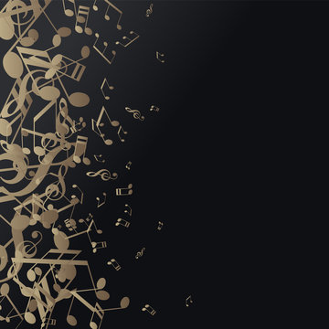 Abstract music festival advertising poster template with tunes.