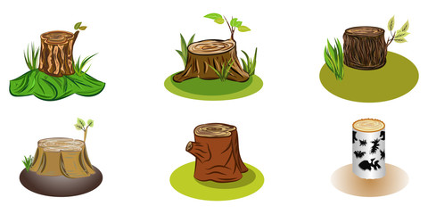 Stump tree set vary for cartoon decoration