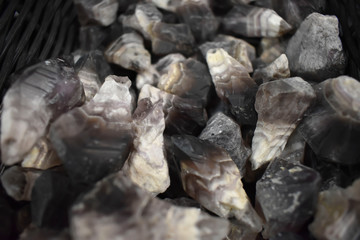 Shiny minerals, fossils, and crystals