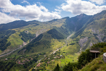 Fototapeta na wymiar A small village in Caucasus mountains, Georgia